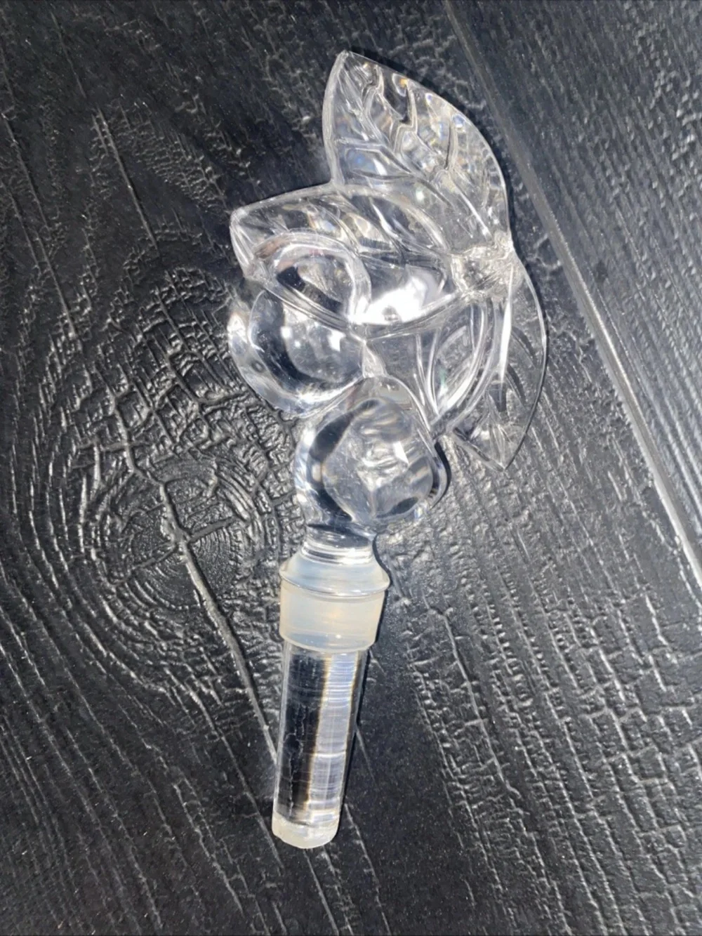 MIKASA Cherry Orchard Clear Crystal Lead Wine Bottle Stopper Fruit Collection